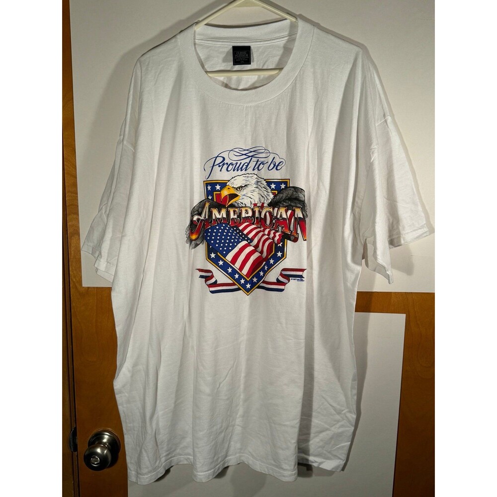 Vintage Proud To Be American 1997 Eagle Flag Shirt‎ XXXL 3XL USA